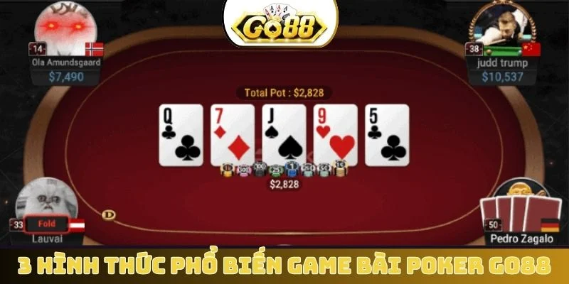 3 hình thức phổ biến game bài Poker GO88