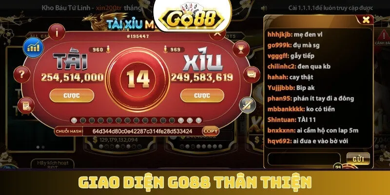 Giao diện GO88 thân thiện