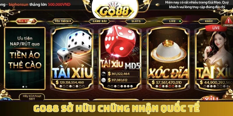 GO88 sở hữu chứng nhận quốc tế